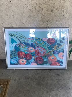 Beautiful print attin frame… “Lyrical Array II” flowery
