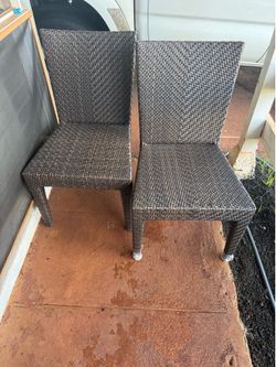 Weather resistant wicker chairs