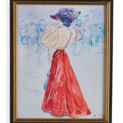 Salma Shah 16x20 Vintage Fashion Framed Wall Art