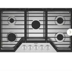 Whirlpool 36" Stainless Steel Gas Cooktop – 5 Burner Built-In Stove w/ SpeedHeat Burner