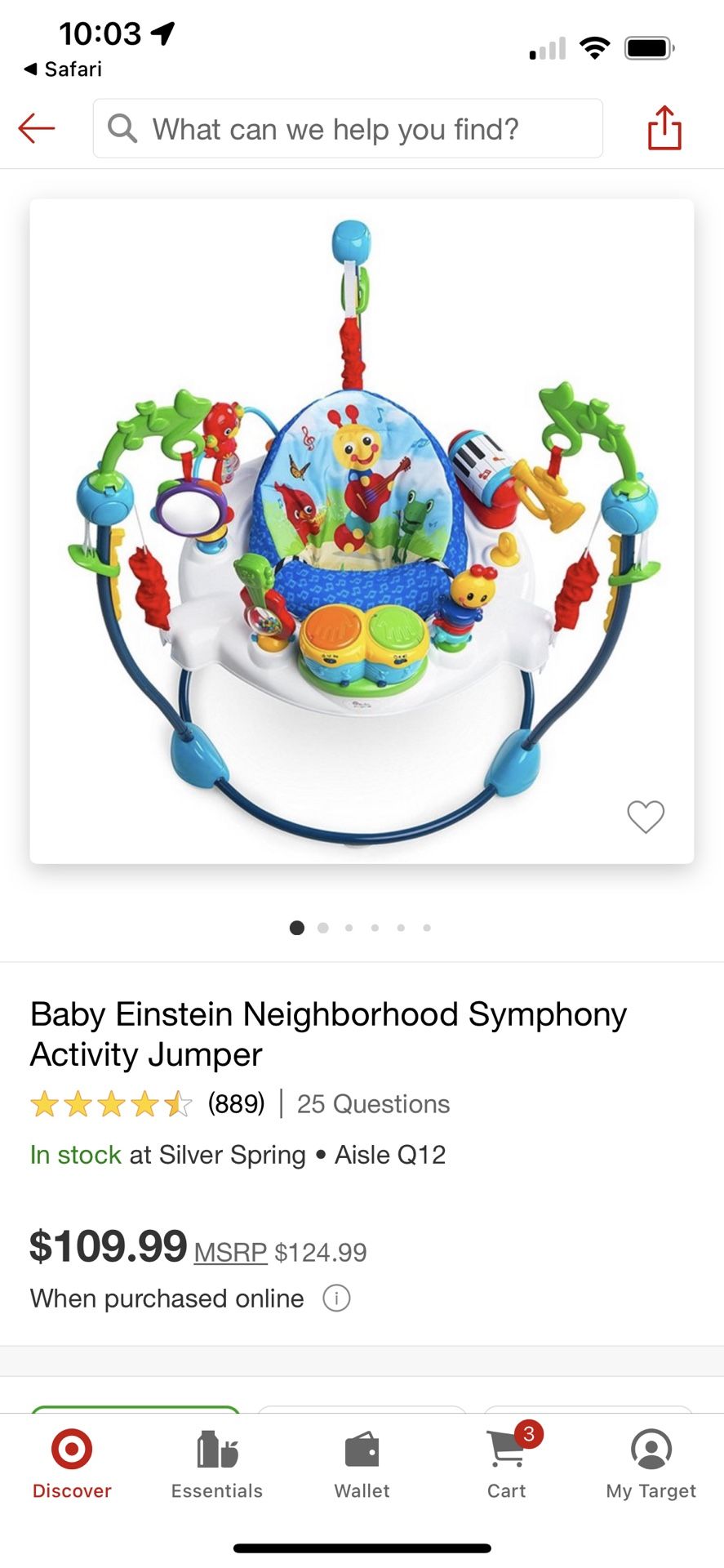 Baby Einstein Neighborhood Syimphony Activity Jumper