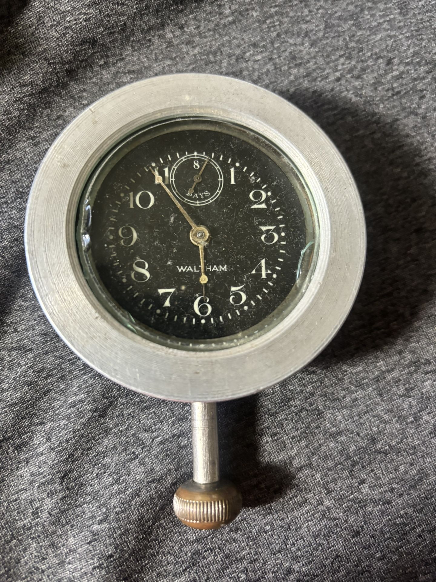 Waltham Antique 8 Day Car Clock