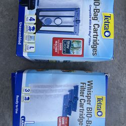 Tetra Bio Bag Cartridges 4 Pack And Tetra Whisper Bio-bag Filter Cartridges 3 Pack. New In Box. 
