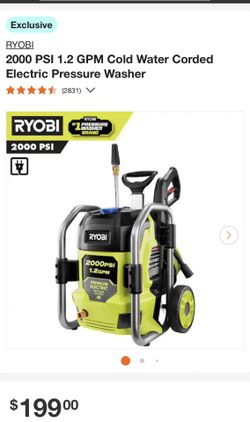 2000 PSI 1.2 GPM Cold Water Corded Electric Pressure Washer