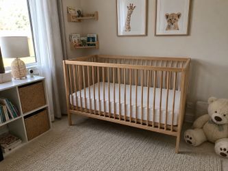 Like New IKEA Crib – Natural Wood Finish