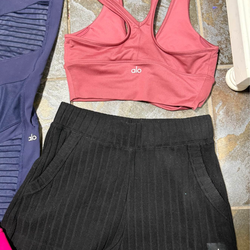 Alo shorts high waist size small $30 . Alo top size small $20 super cute . Good condition