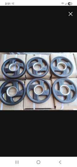 6X 2.5 Lb Rubber Coated EZ Grip Olympic Weight Plates 15 Lb Total Brand New
