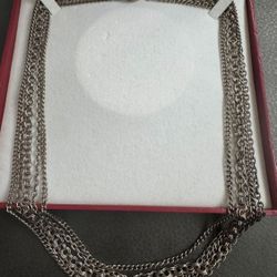 Vintage layered Multistrand stacked chain Necklace In good condition  Approx 21” in length