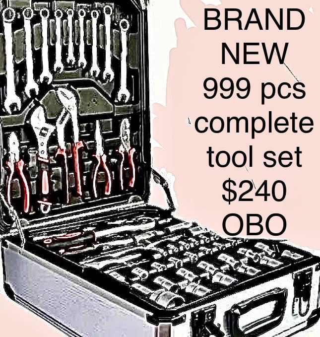 999 Piece Organized Tool Set On Wheels (Brand New Never Used)