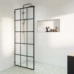 Esprit 30 in. x 78 in. French Monture Single Fixed Shower Panel