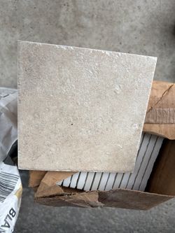 Beige Stone-Look Ceramic Floor Tiles 6x6