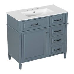 New 36" Bathroom Vanity with Sink, Bathroom Vanities 36 inch with Sink, 36 Vanity with Sink for Bathroom, Includeing 2 Tip-Out Drawers and Soft Close 