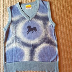 Vintage Vest Sweater With Horse