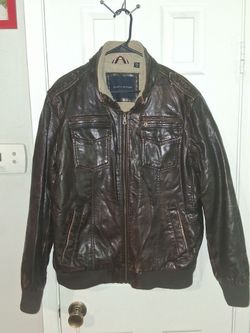 Tommy Hilfiger Brown Leather Bomber Jacket