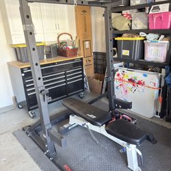 Weight Rack w/equipment and weights (price is negotiable)