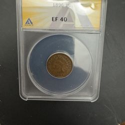 ANACS 1896 Indian Head Cent Penny XF40