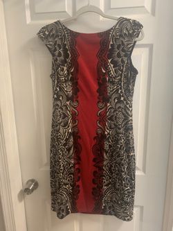 Red , Black And White Dress