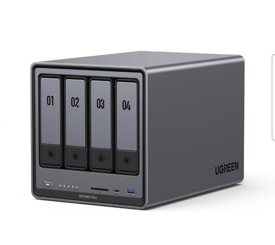 NASync DXP4800 Plus 4-Bay Desktop NAS, Intel Pentium Gold 8505 5-Core CPU, 8GB DDR5 RAM, 128G SSD, 1 * 10GbE, 1 * 2.5GbE, 2 * M.2 NVMe Slots, 4K HDMI,