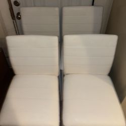 Bar Stools Set of 4 Leather Counter Height Stools