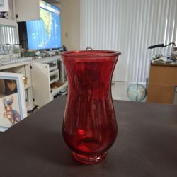 8.75" Tall Flower Vase In  Red