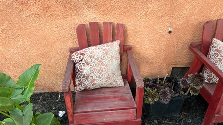Red Wooden Adirondack Chair