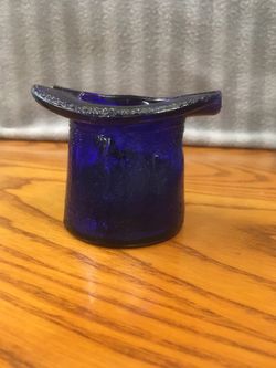 Blue Fenton Top Hat For Ashes
