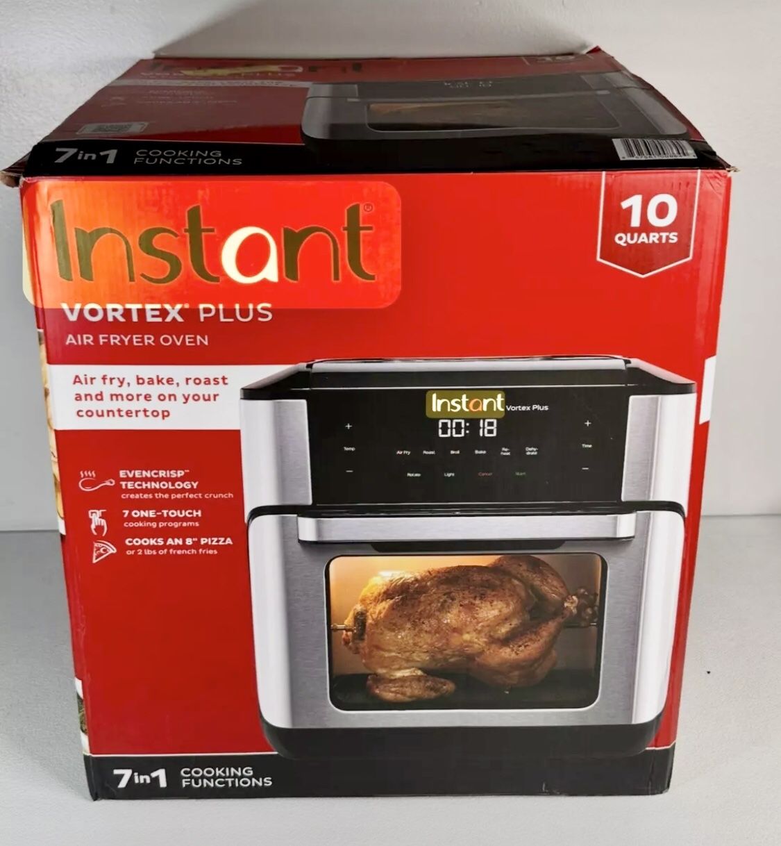 Instant Vortex Plus 10 Quart Air Fryer Oven - Black/Silver, 7-in-1 Programmable