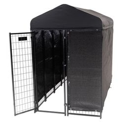 Lucky Dog STAY Series Villa Dog Kennel 4'x8' with Privacy Screen