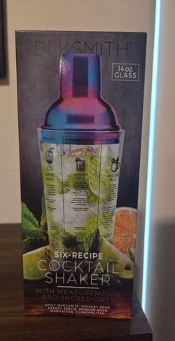 BLKSMITH 14 oz Six-Recipe Cocktail Shaker
