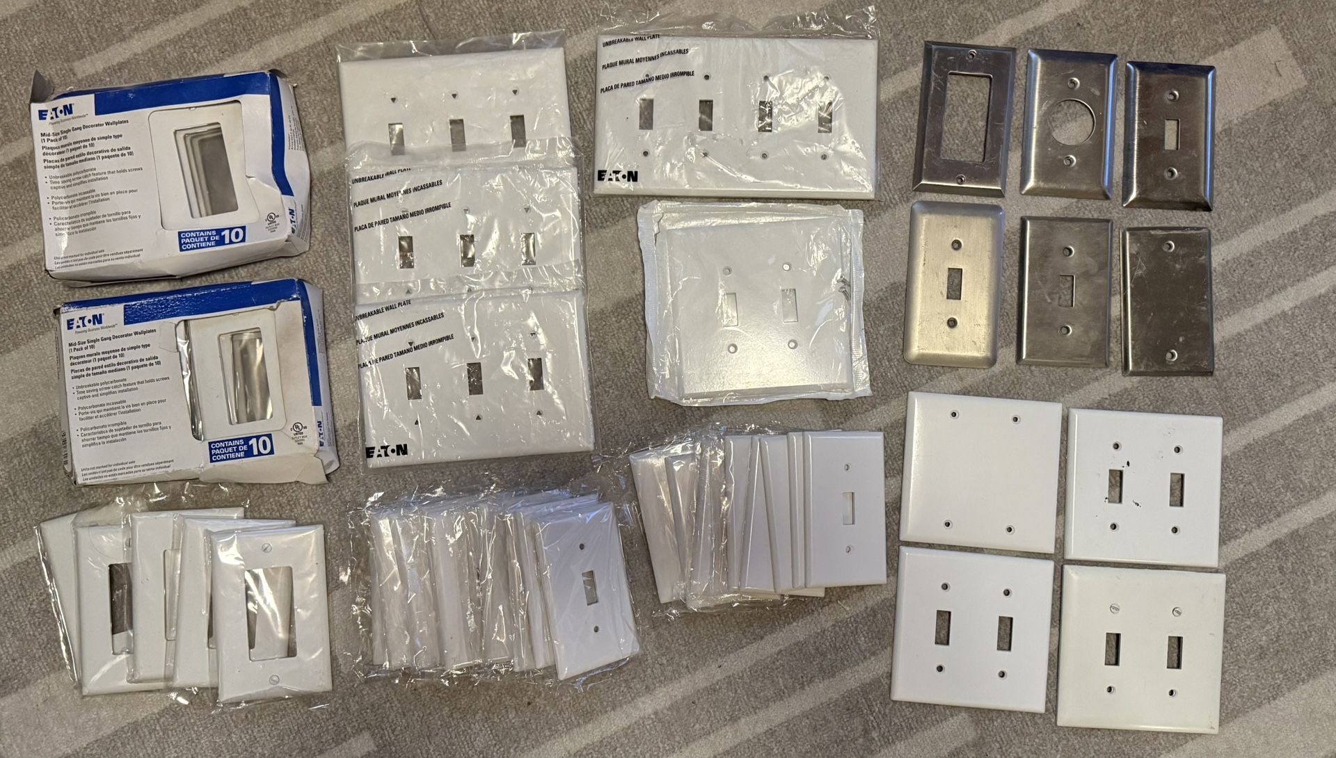 Eaton Wall Switch Plates: Mixed Lot Of 63 Plates