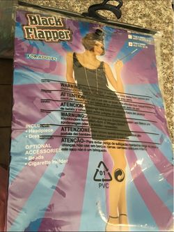 Black Flapper Costume Woman Size XLarge 14-18