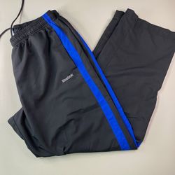 Reebok Men’s Medium Sweatpants Black Striped