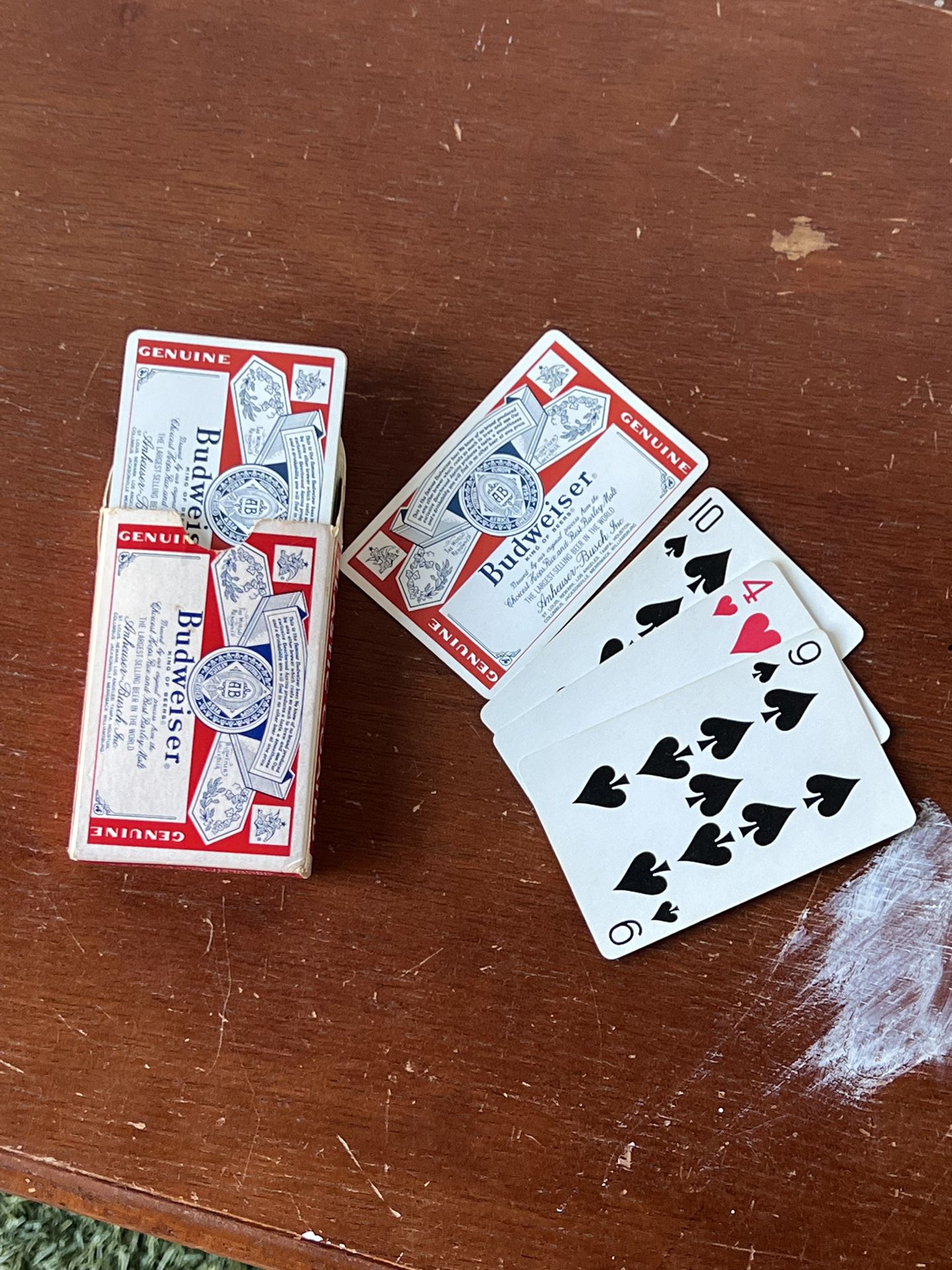 Vintage! 1980s Budweiser Logo Playing Cards Plastic Coated Bridge Deck