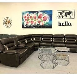 C1S05_ Power Reclining Sectional With Console,Cup Holders 