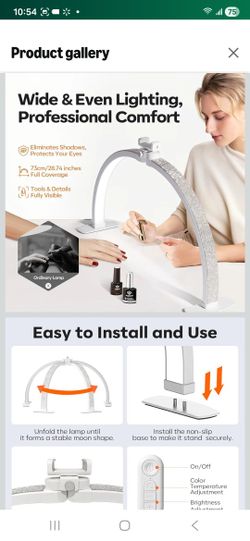 Half Moon Light for Nail Desk,