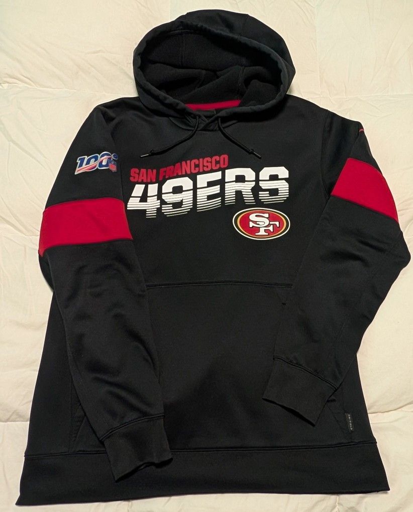 Nike San Francisco 49ers 100th On Field Hoodie LARGE