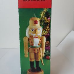 Christmas Collectible 14 Inch Natural Wood Nutcracker , Solder , Pre-owned.. Condition is "Used". Nutcracker Solder : Handcrafted and hand painted