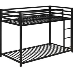Brand New Twin Over Twin Black Metal Bunk Bed 