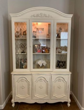 Vintage Lighted China Cabinet Hutch