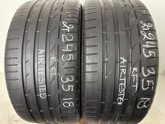 2 Tires 245 35 18 Bridgestone Potenza S001 Run Flat No Repairs