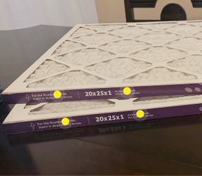 20x25x1 A/C Air Filters - 4 in box
