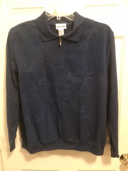 Ladies navy zippered neck banded bottom top XL NWOT