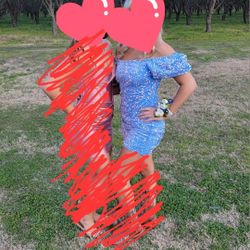 Baby blue cocktail dress