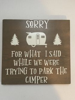 Camping Custom Wooden Sign 12 X 12
