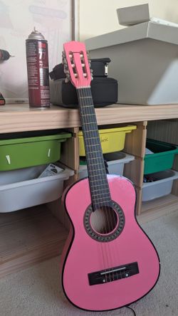 Pink Acoustic Classical Guitar