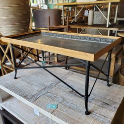 Metal And Wood Coffee Table