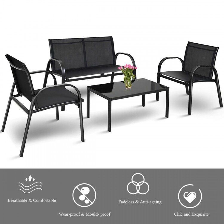 NEW Furniture Set with Glass Top Outdoor Patio Home Decor