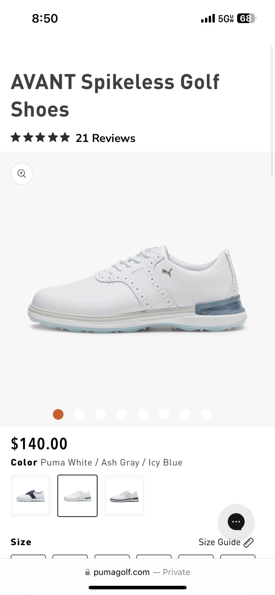 AVANT Spikeless Golf Shoes | PUMA Golf Size 10