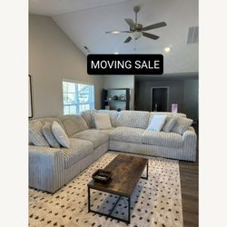 Gray Sectional Couch Sofa Ashley Stupendous 3pc