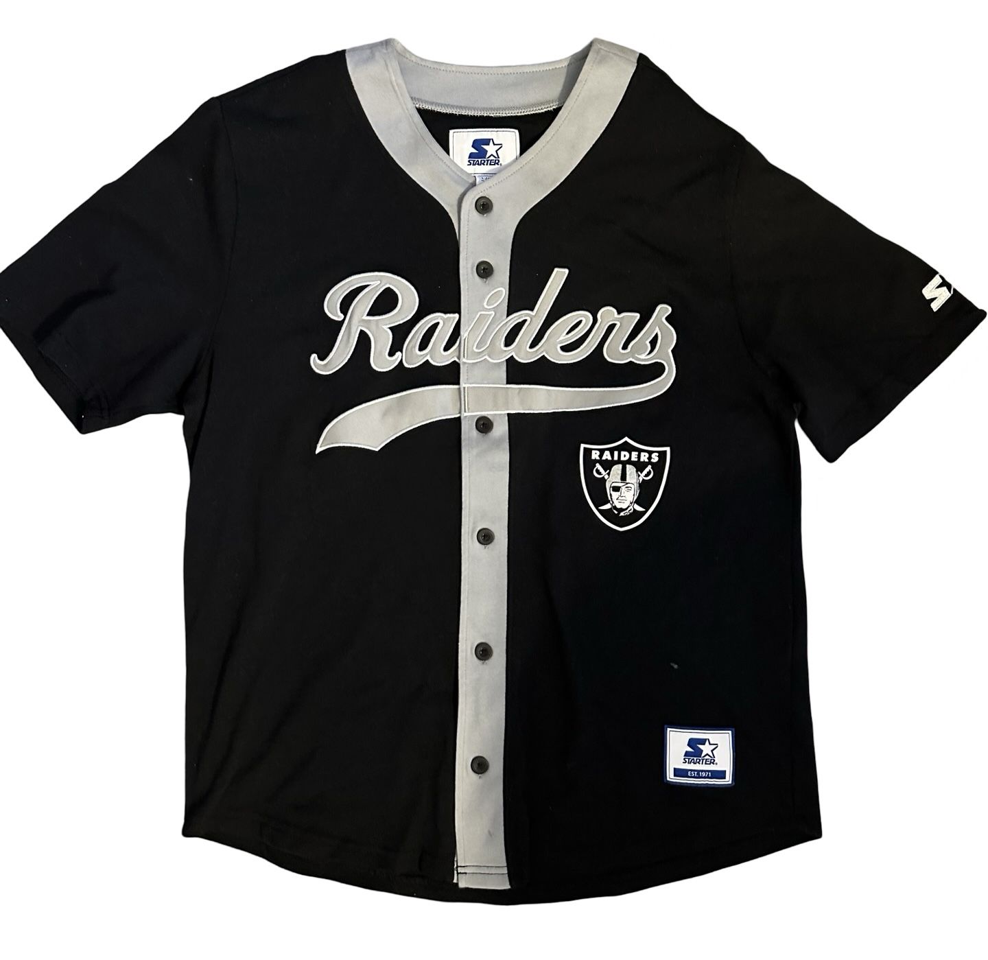 Las Vegas Raiders STARTER Baseball Style Jersey - Men’s Large